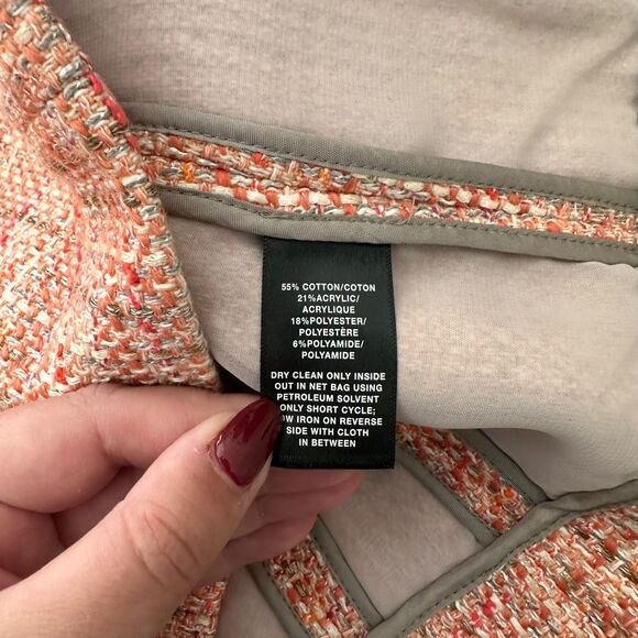 LAFAYETTE 148 Buttoned Tweed Blazer‎ Pink Sz2 - Picture 5 of 5